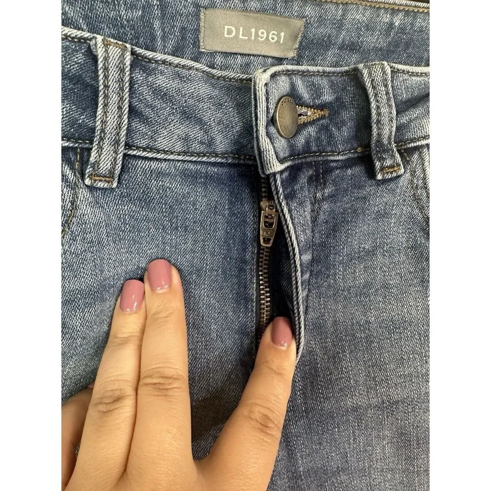 DL 1961 Jeans‎ Womens 24 / 0 Mid Rise Cropped Florence Skinny Denim Blue